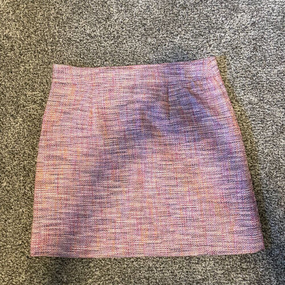 Loft Pink Multicolor Mini Tweed Skirt